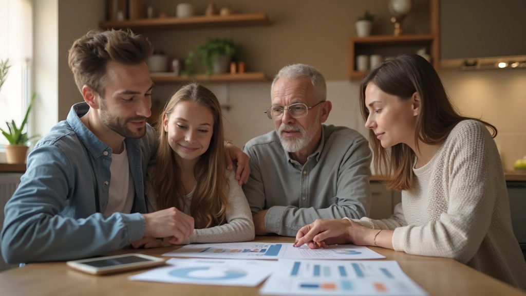 Семейное планирование за столом с графиками и документами