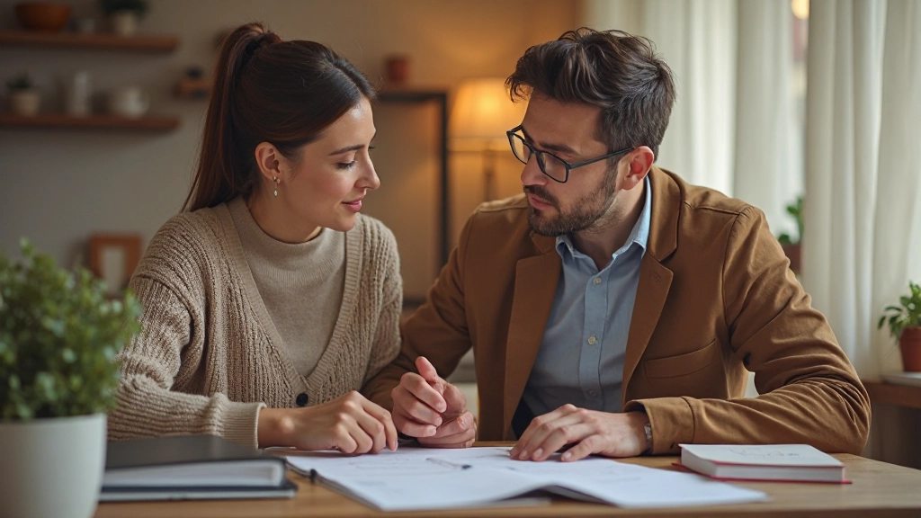 Семья обсуждает финансовые вопросы и планы во время домашнего совещания